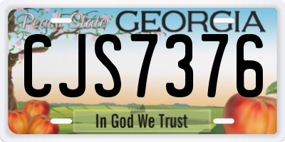GA license plate CJS7376