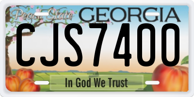 GA license plate CJS7400