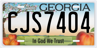 GA license plate CJS7404