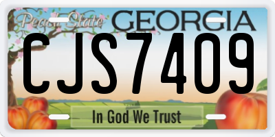 GA license plate CJS7409