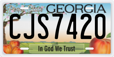 GA license plate CJS7420