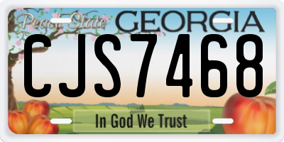GA license plate CJS7468