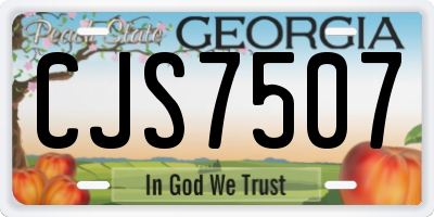 GA license plate CJS7507