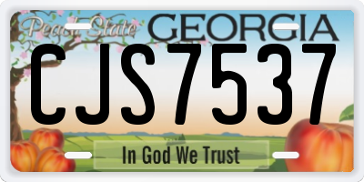 GA license plate CJS7537