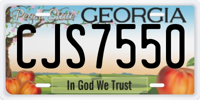 GA license plate CJS7550