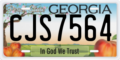 GA license plate CJS7564