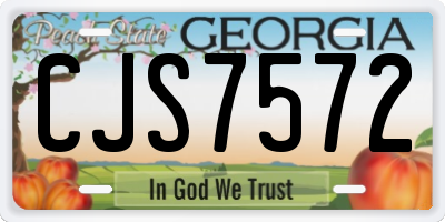 GA license plate CJS7572