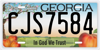 GA license plate CJS7584