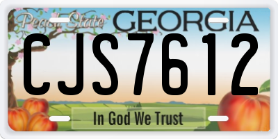 GA license plate CJS7612