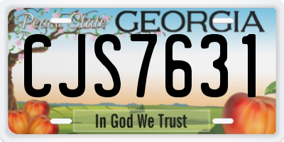 GA license plate CJS7631
