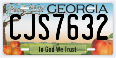 GA license plate CJS7632