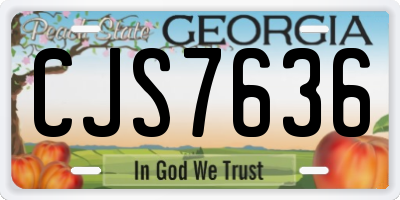 GA license plate CJS7636