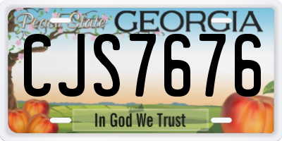 GA license plate CJS7676
