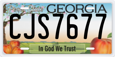 GA license plate CJS7677