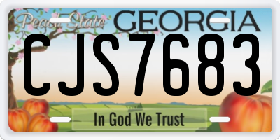 GA license plate CJS7683