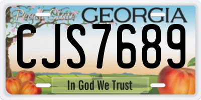 GA license plate CJS7689