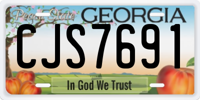 GA license plate CJS7691