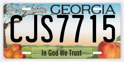 GA license plate CJS7715