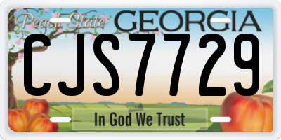 GA license plate CJS7729