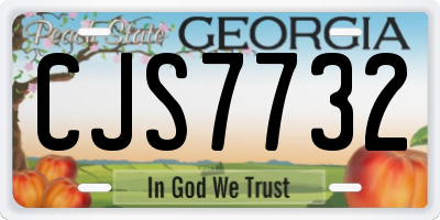 GA license plate CJS7732