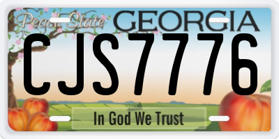 GA license plate CJS7776