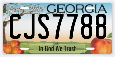 GA license plate CJS7788