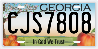 GA license plate CJS7808