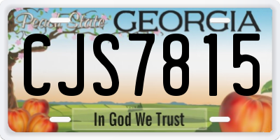GA license plate CJS7815