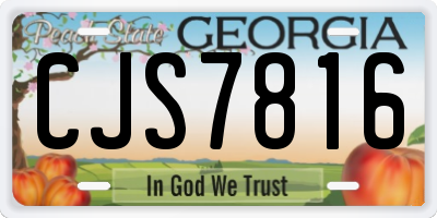 GA license plate CJS7816