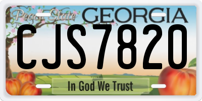 GA license plate CJS7820