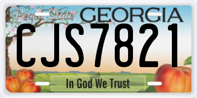 GA license plate CJS7821