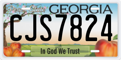 GA license plate CJS7824