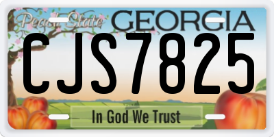 GA license plate CJS7825