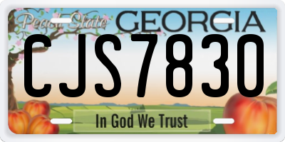 GA license plate CJS7830