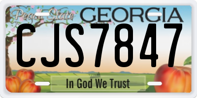 GA license plate CJS7847
