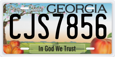 GA license plate CJS7856