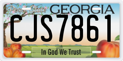 GA license plate CJS7861
