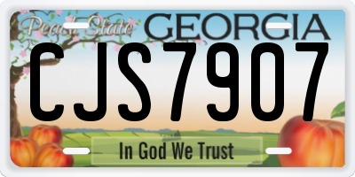 GA license plate CJS7907