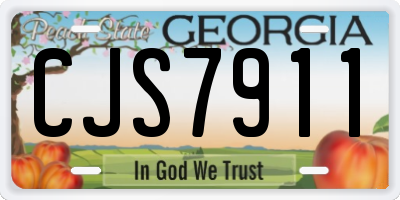 GA license plate CJS7911