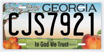 GA license plate CJS7921
