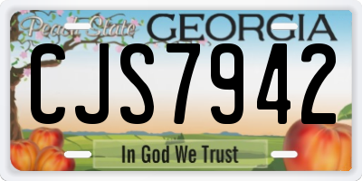 GA license plate CJS7942