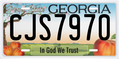 GA license plate CJS7970