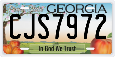 GA license plate CJS7972