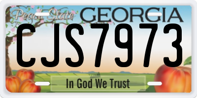 GA license plate CJS7973