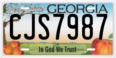 GA license plate CJS7987