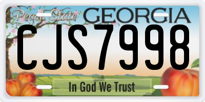 GA license plate CJS7998