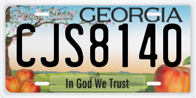 GA license plate CJS8140