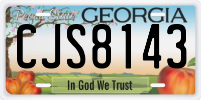 GA license plate CJS8143