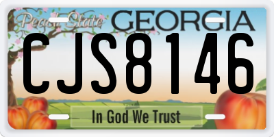 GA license plate CJS8146