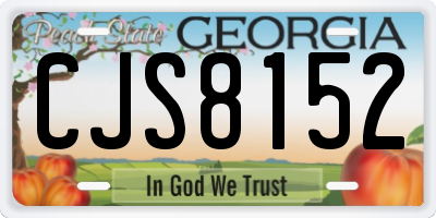 GA license plate CJS8152